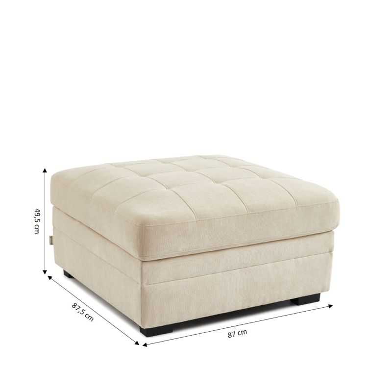 Pouf BILLIE tissu chenille beige