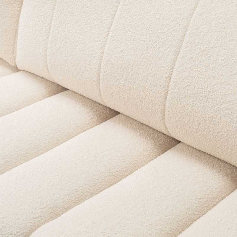 Canapé d'angle gauche convertible BELEM 4/5 places tissu bouclette écru