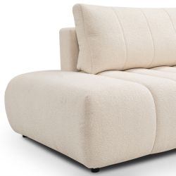 Canapé d'angle droit convertible BELEM 4/5 places tissu bouclette écru