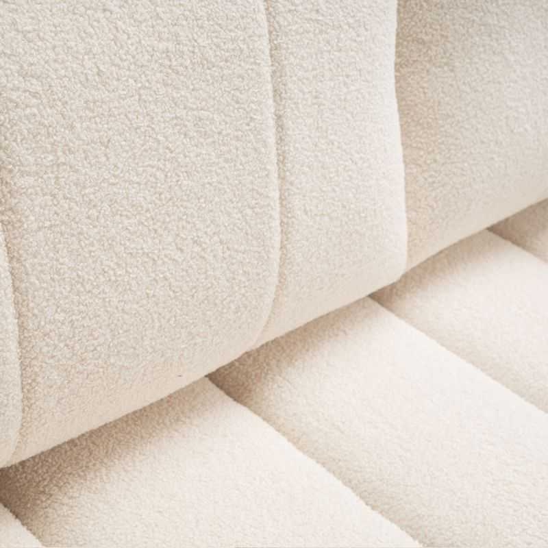 Canapé droit convertible BELEM 3 places tissu bouclette écru