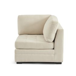 Chauffeuse d'angle BILLIE 1 place tissu chenille beige