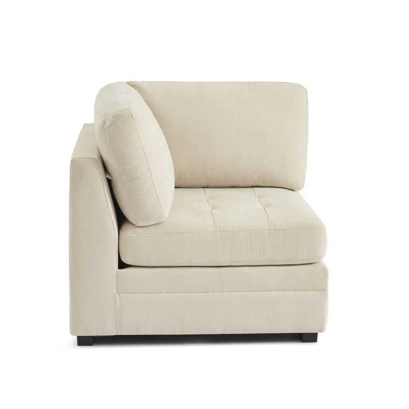 Chauffeuse d'angle BILLIE 1 place tissu chenille beige