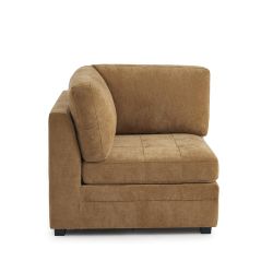 Chauffeuse d'angle BILLIE 1 place tissu chenille écureuil