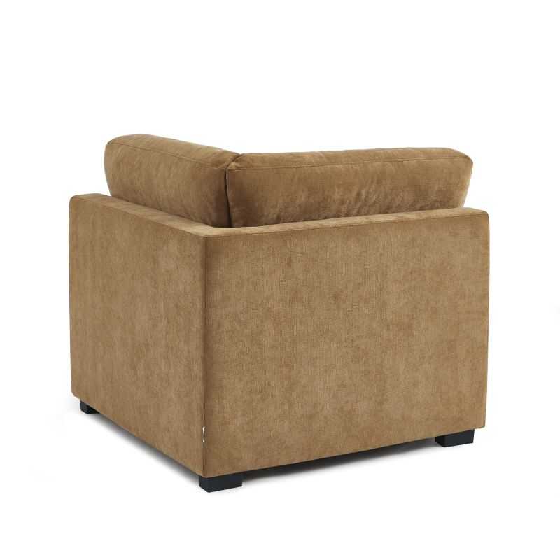 Chauffeuse d'angle BILLIE 1 place tissu chenille écureuil