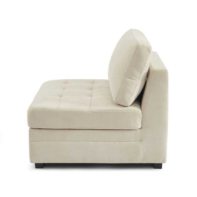 Chauffeuse BILLIE 1 place tissu chenille beige