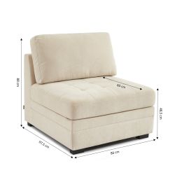 Chauffeuse BILLIE 1 place tissu chenille beige