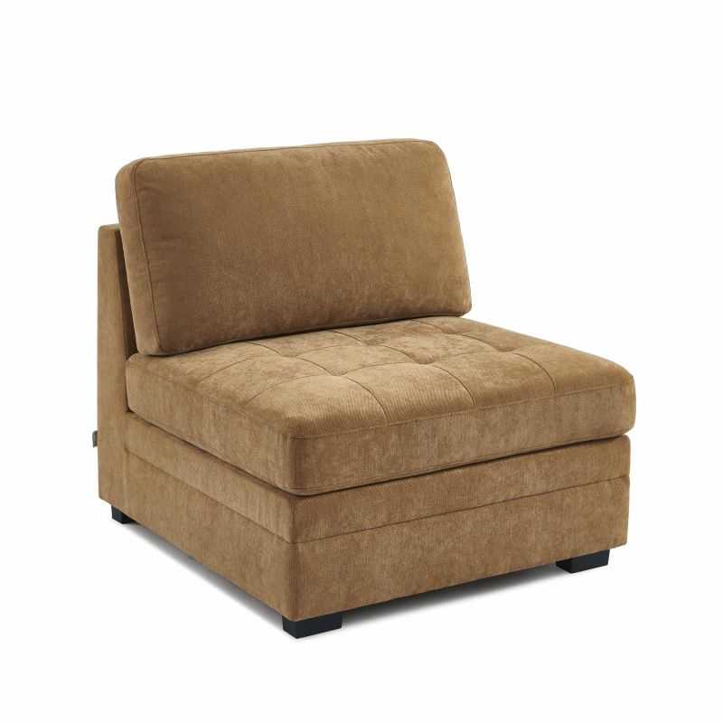 Chauffeuse BILLIE 1 place tissu chenille écureuil