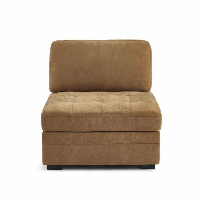 Chauffeuse BILLIE 1 place tissu chenille écureuil