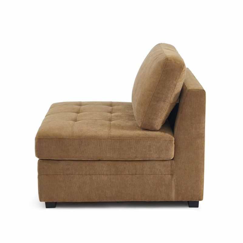 Chauffeuse BILLIE 1 place tissu chenille écureuil