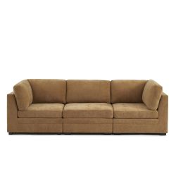 Chauffeuse BILLIE 1 place tissu chenille écureuil