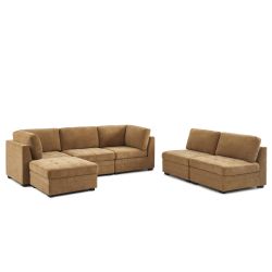 Chauffeuse BILLIE 1 place tissu chenille écureuil