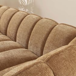 Canapé droit MATILDA 3 places tissu chenille terracotta