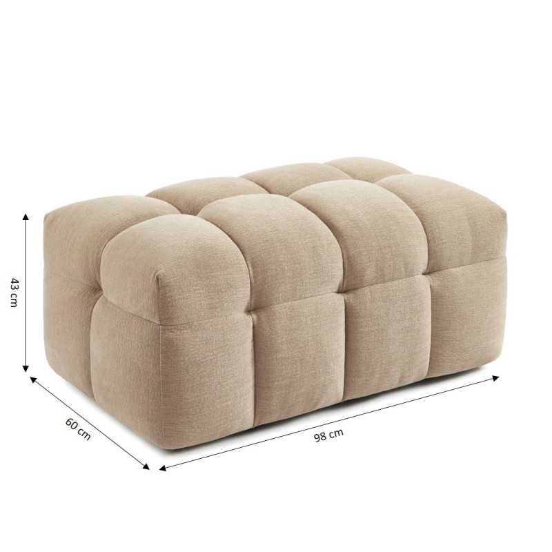 Pouf MOODY tissu lin beige