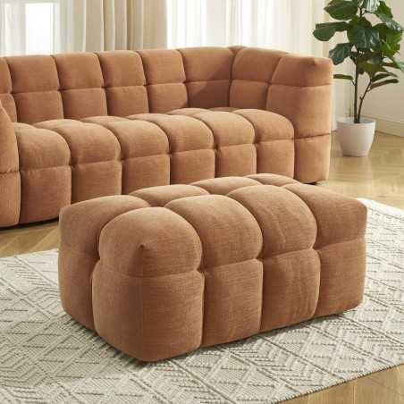 Pouf MOODY tissu lin écureuil