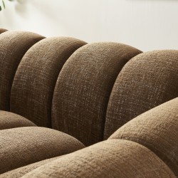 Canapé droit SUNNY 2 places tissu tweed marron