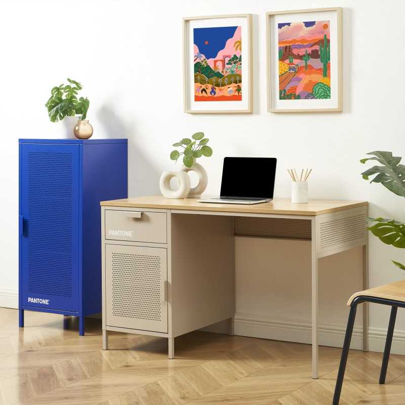 Bureau PANTONE métal taupe 120cm