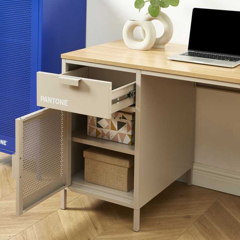 Bureau PANTONE métal taupe 120cm