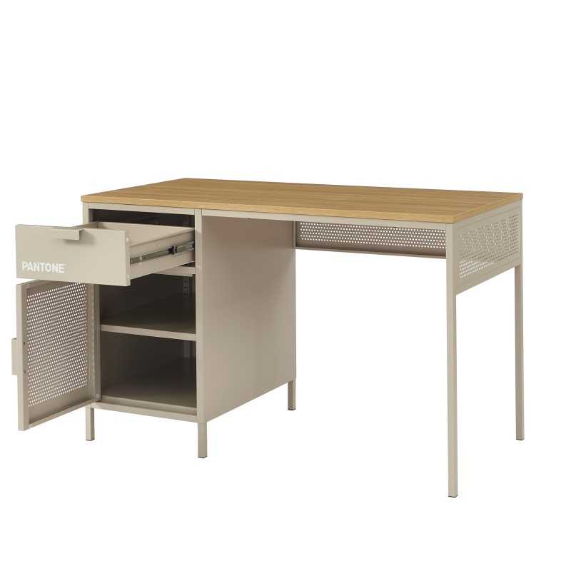 Bureau PANTONE métal taupe 120cm