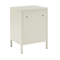 Table de chevet PANTONE métal beige sable double tiroirs 40cm