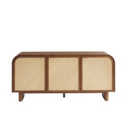 Buffet LUA placage frêne cannage 3 portes 165 cm