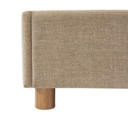 Lit coffre KORALL 160x200 tissu tweed taupe sommier inclus