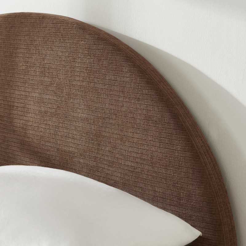 Lit coffre TAIJO velours côtelé marron 160x200 sommier inclus