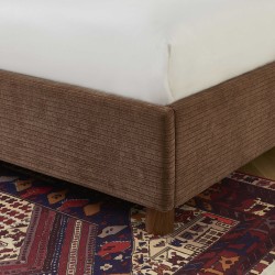 Lit coffre TAIJO velours côtelé marron 160x200 sommier inclus