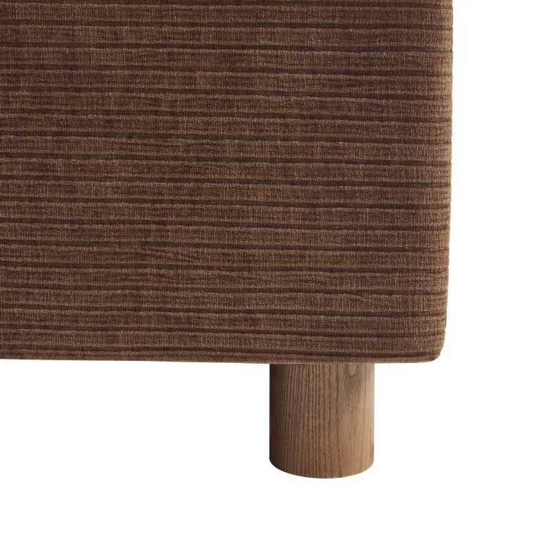 Lit coffre TAIJO velours côtelé marron 160x200 sommier inclus