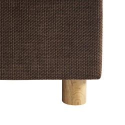 Lit coffre TSUKI velours côtelé marron cannage sommier 160x200 inclus