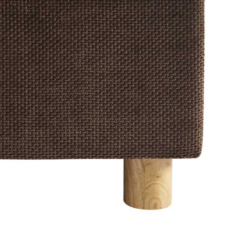 Lit coffre TSUKI velours côtelé marron cannage sommier 160x200 inclus