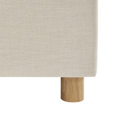 Lit coffre TSUKI tissu beige lin cannage sommier 160x200 inclus