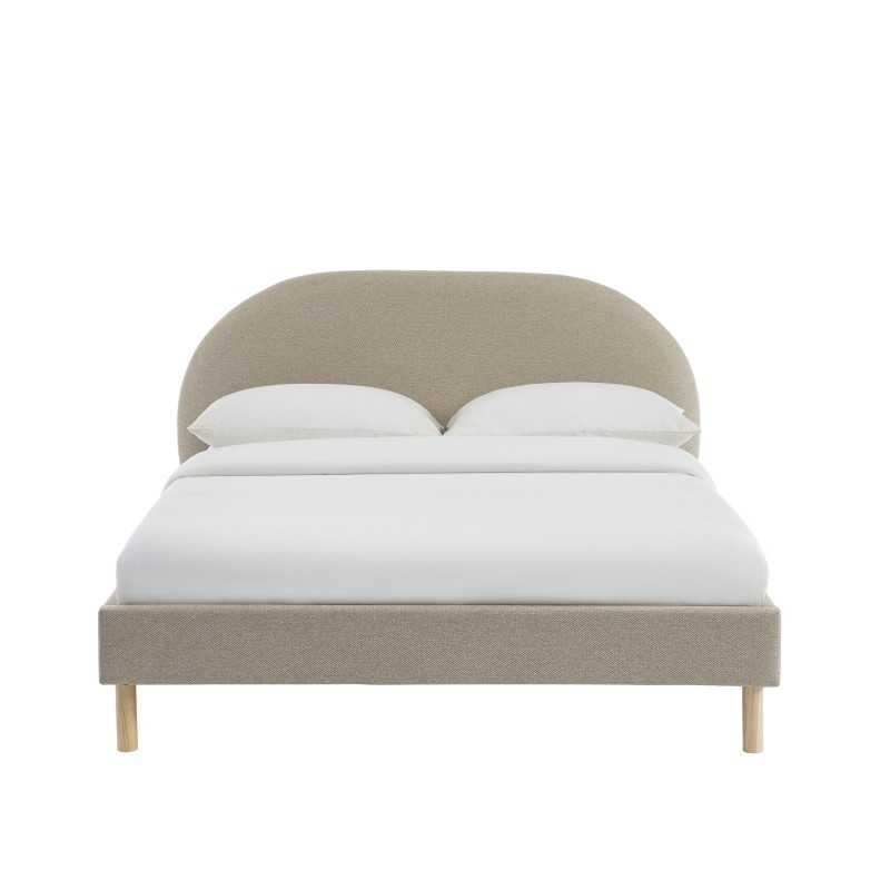 Lit NEBULA tissu grège 140x190 sommier inclus