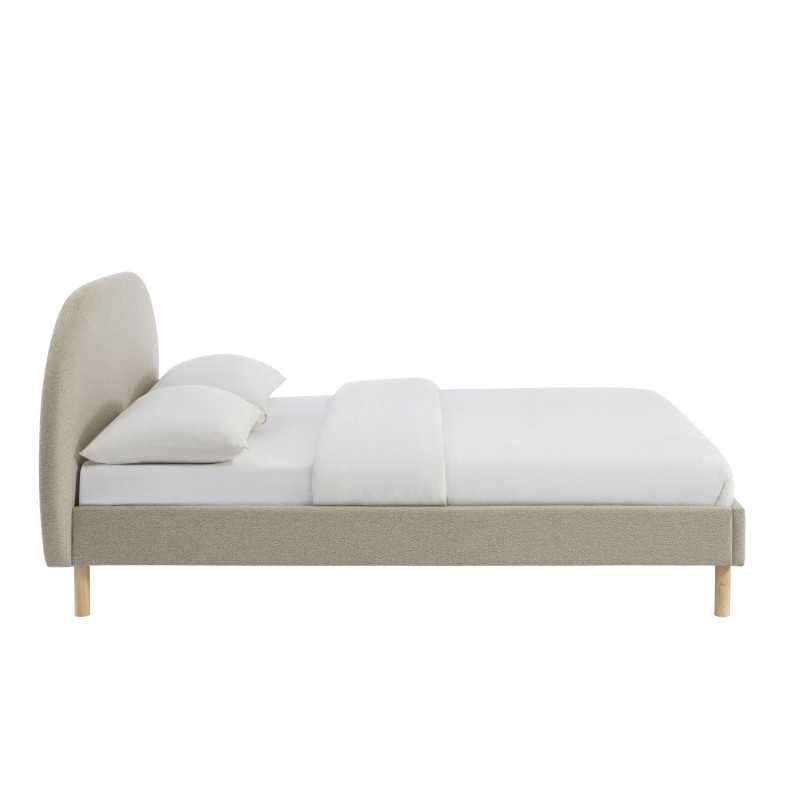 Lit NEBULA tissu grège 140x190 sommier inclus