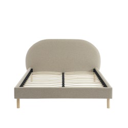 Lit NEBULA tissu grège 140x190 sommier inclus