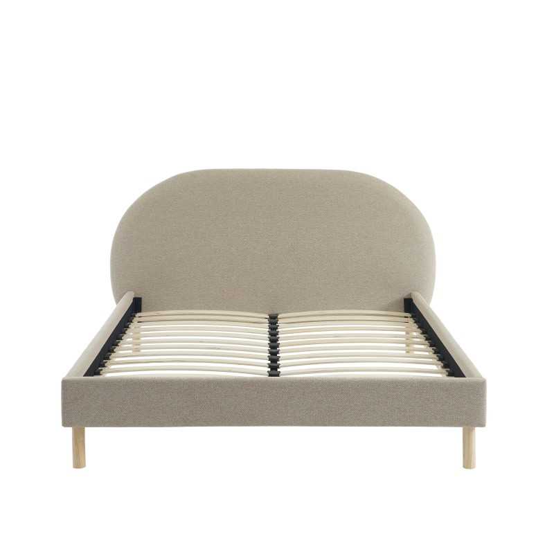 Lit NEBULA tissu grège 140x190 sommier inclus