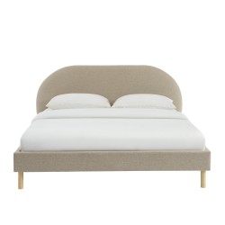 Lit NEBULA tissu grège 160x200 sommier inclus