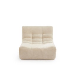 Chauffeuse JANIS modulable 1 place tissu chenille écru