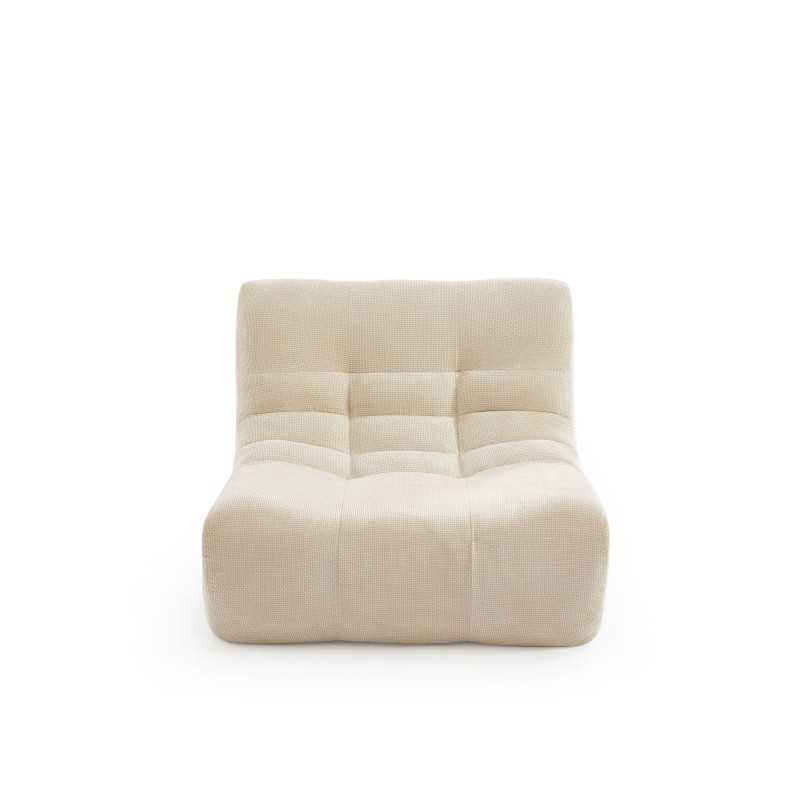 Chauffeuse JANIS modulable 1 place tissu chenille écru