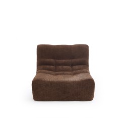 Chauffeuse JANIS modulable 1 place tissu chenille marron