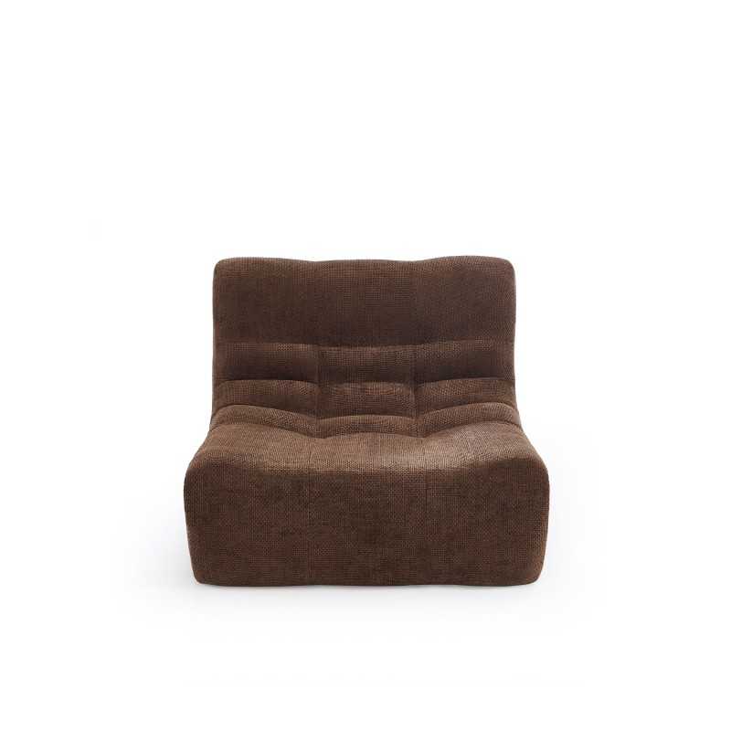 Chauffeuse JANIS modulable 1 place tissu chenille marron