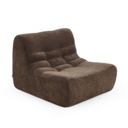 Chauffeuse JANIS modulable 1 place tissu chenille marron