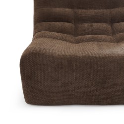 Chauffeuse JANIS modulable 1 place tissu chenille marron