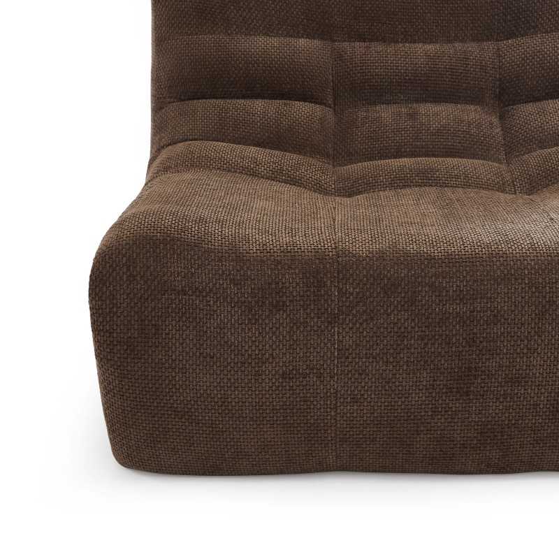 Chauffeuse JANIS modulable 1 place tissu chenille marron