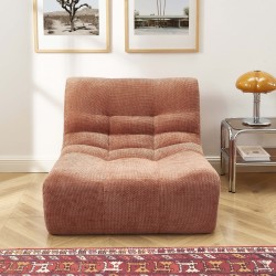 Chauffeuse JANIS modulable 1 place tissu chenille terracotta
