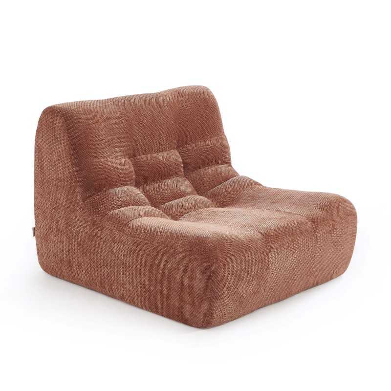 Chauffeuse JANIS modulable 1 place tissu chenille terracotta