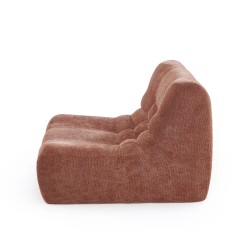 Chauffeuse JANIS modulable 1 place tissu chenille terracotta