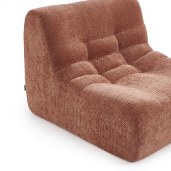 Chauffeuse JANIS modulable 1 place tissu chenille terracotta