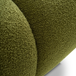 Canapé droit convertible TASCA 3 places tissu bouclette vert olive