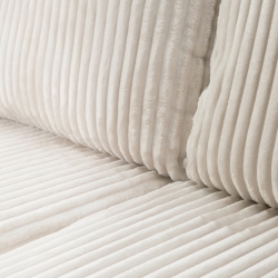 Canapé d'angle convertible et réversible GLORIA 4 places velours côtelé écru