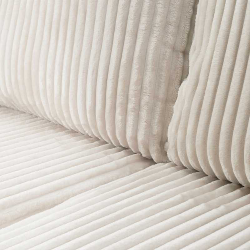 Canapé d'angle convertible et réversible GLORIA 4 places velours côtelé écru